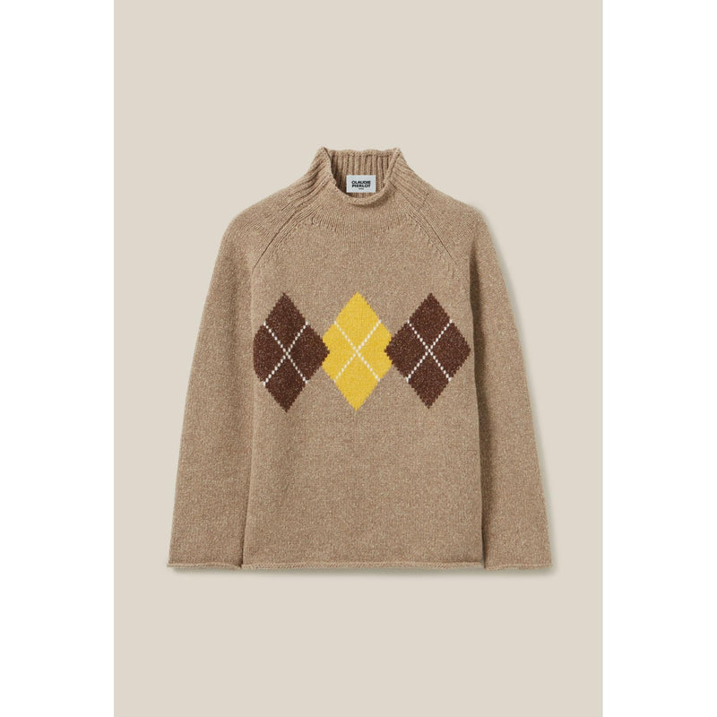 Pull Oversized Col Cheminée Motifs