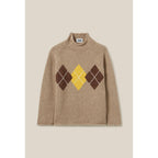 Claudie Pierlot - Oversized Mock Neck Patterned Sweater
