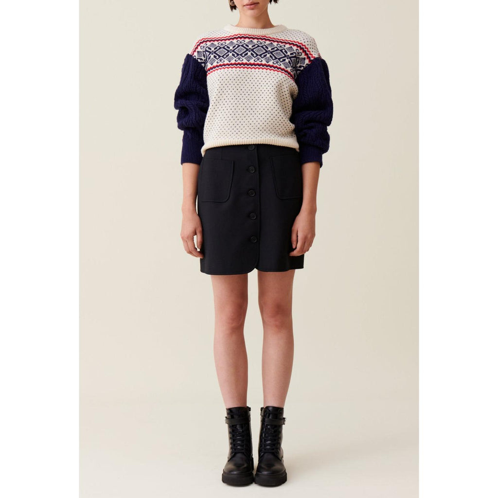 Jersey De Punto Con Estampado Y Cuello Redondo