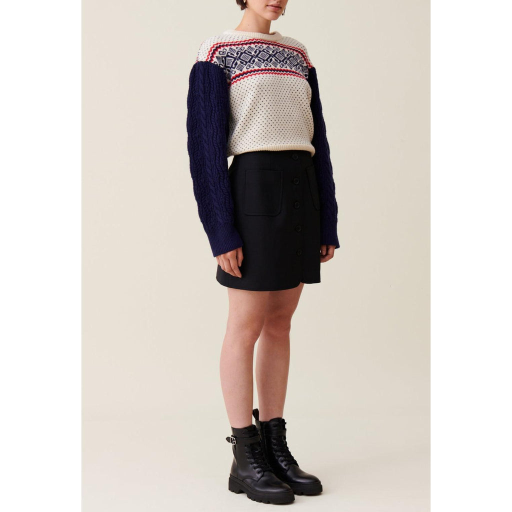 Jersey De Punto Con Estampado Y Cuello Redondo
