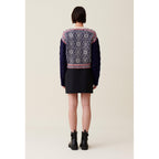 Round Neck Patterned Knit Sweater