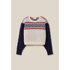 Round Neck Patterned Knit Sweater