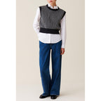 Pull Rayé Sans Manches Maille