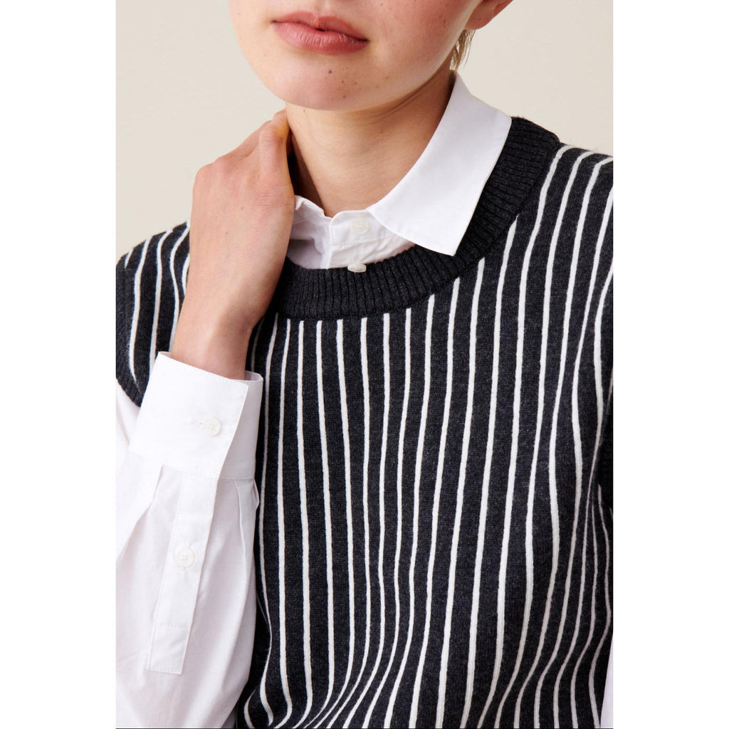 Pull Rayé Sans Manches Maille