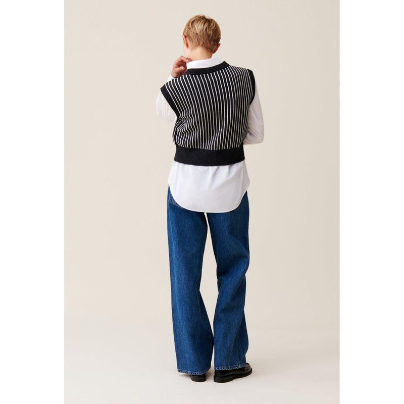 Pull Rayé Sans Manches Maille