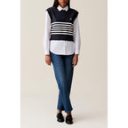 Sleeveless Toto Striped Denim Sweater