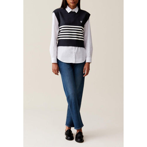 Pull Jean Toto Rayé Sans Manches