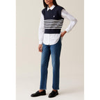 Sleeveless Toto Striped Denim Sweater