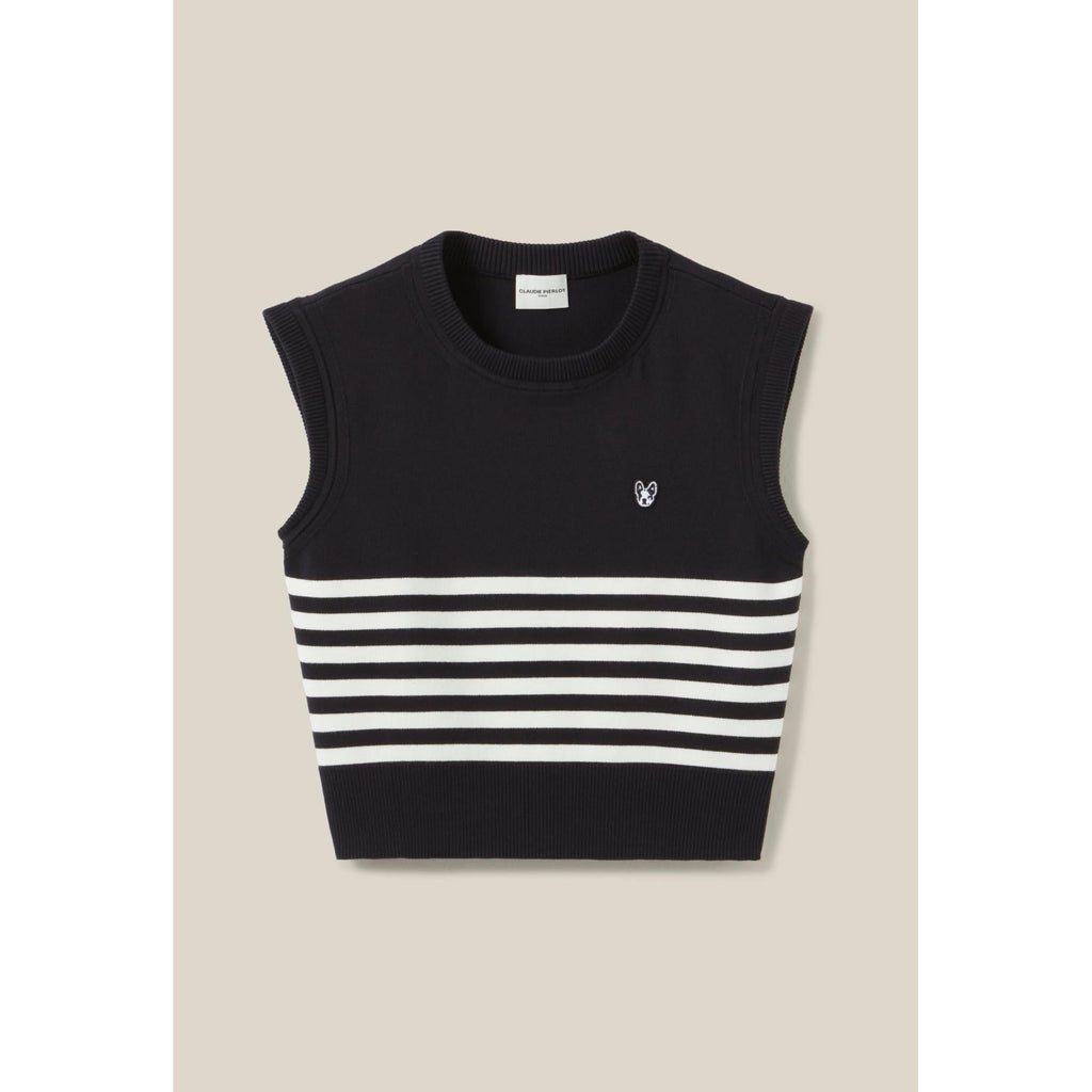 Sleeveless Toto Striped Denim Sweater