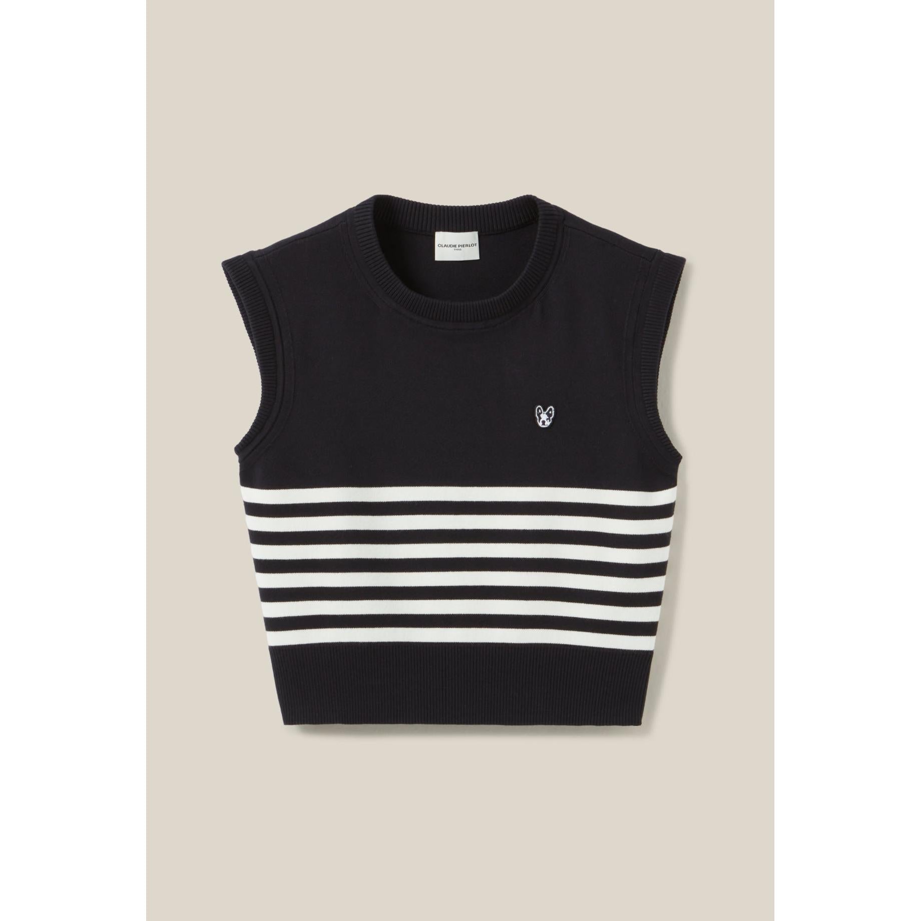 Sleeveless Toto Striped Denim Sweater