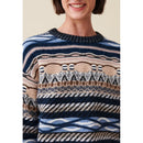 Pull Court Rayures À Motifs
