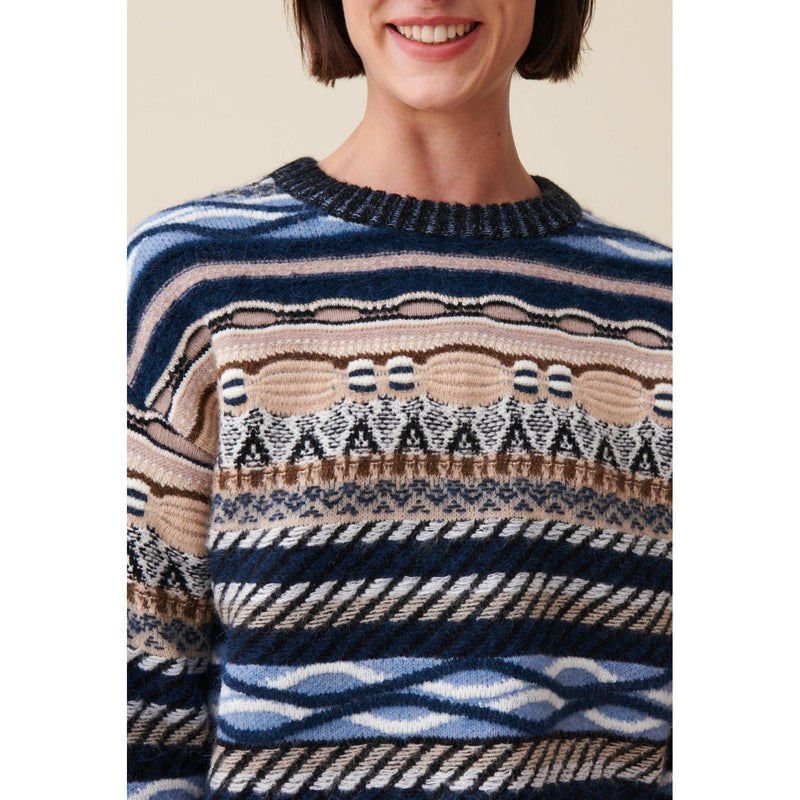 Pull Court Rayures À Motifs