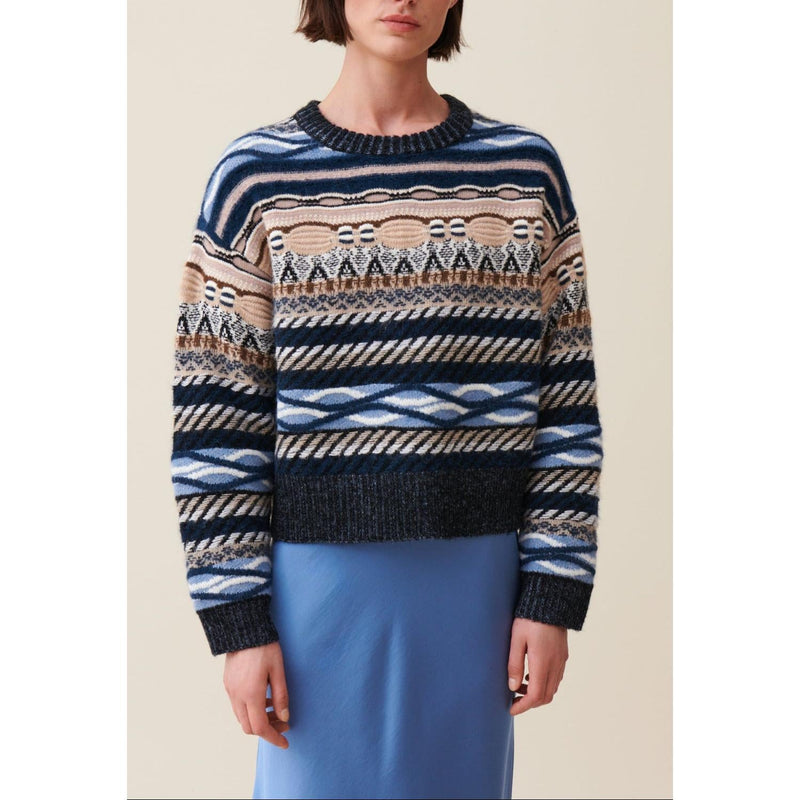 Pull Court Rayures À Motifs
