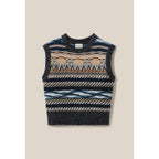 Pull Sans Manches Rayures À Motifs