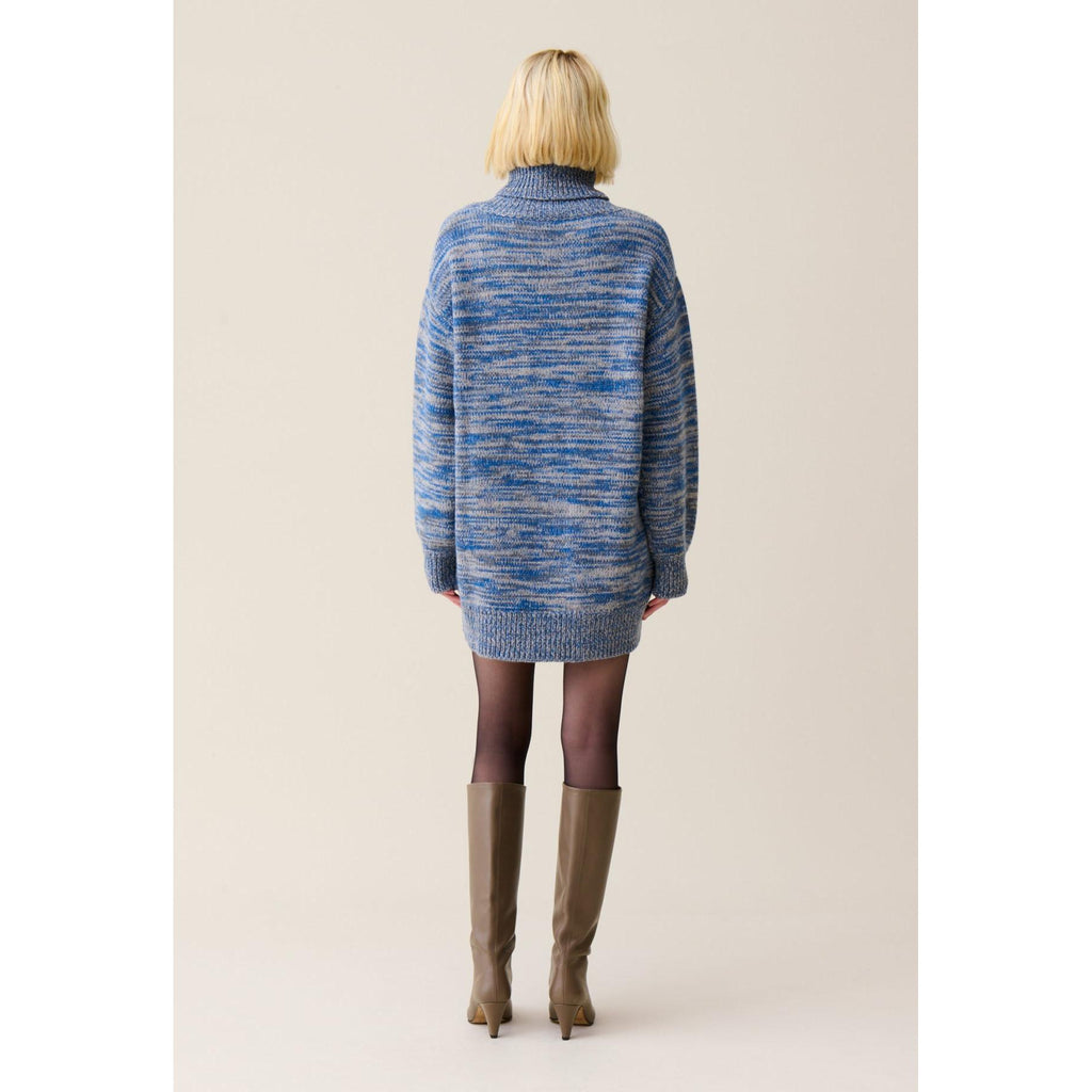 Robe Courte Laine Col Roulé