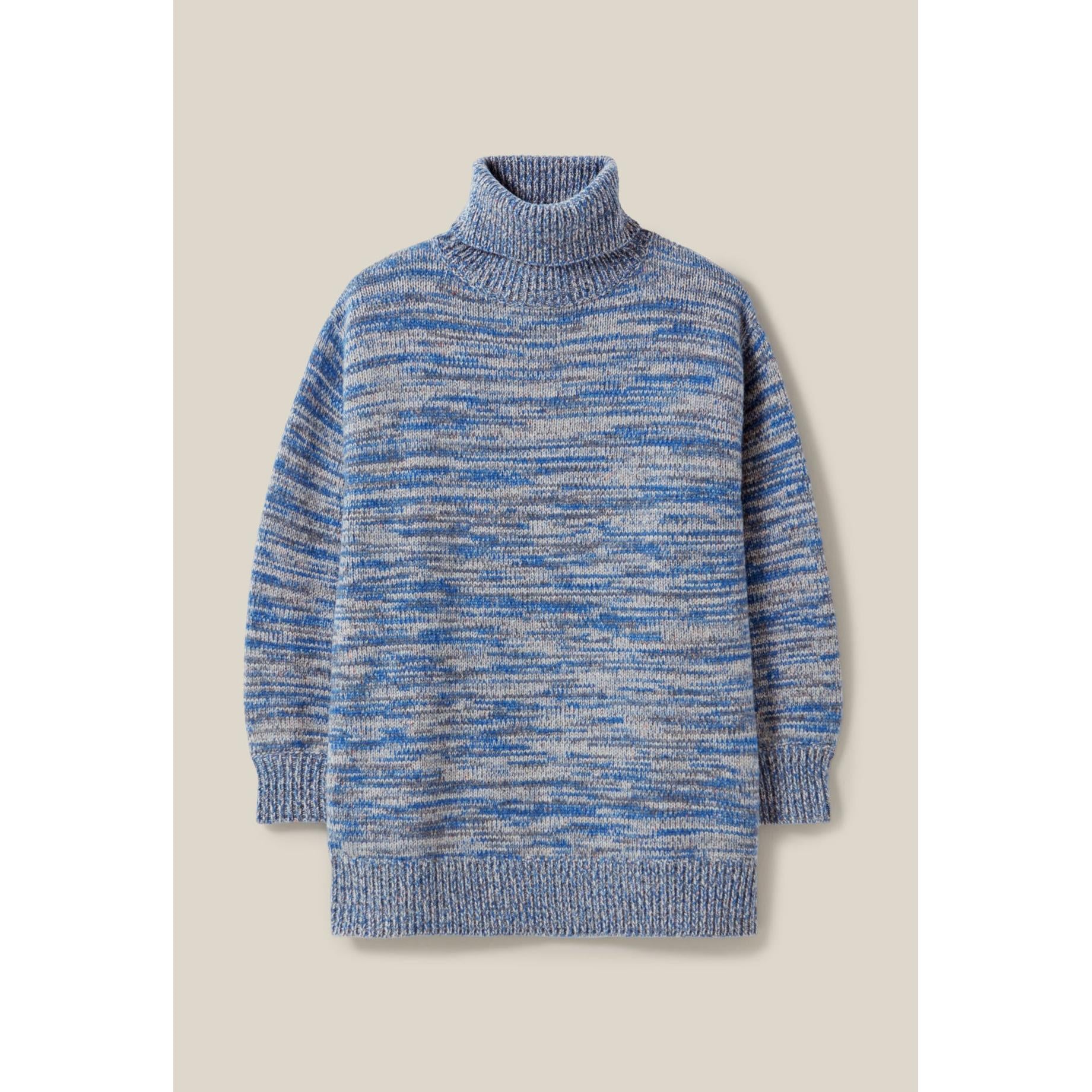 Robe Courte Laine Col Roulé