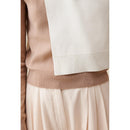 Cropped Tone-on-Tone Flap Sweater