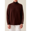 Pull Col Montant Zippé Marron