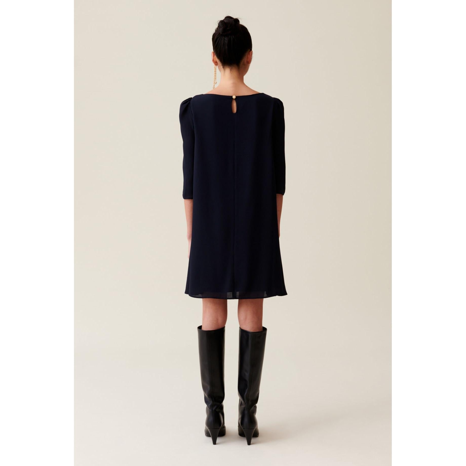 Navy Blue Rififi Short Dress