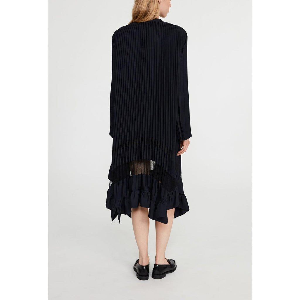 Vestido Plisado Con Volante
