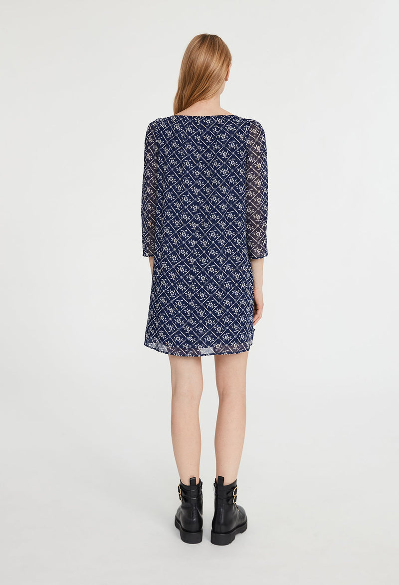 Vestido C&T - Rififi Lurex - Estampado oscuro