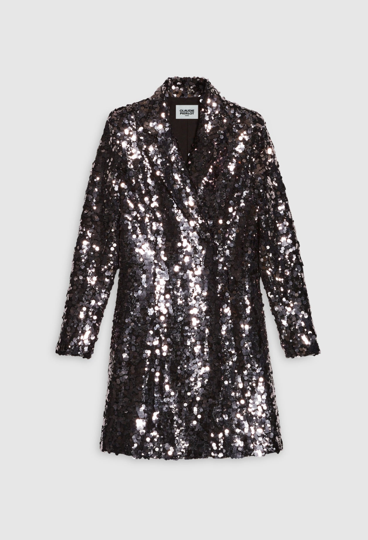 Claudie Pierlot - Vestido C&T - Reseuta - Plata