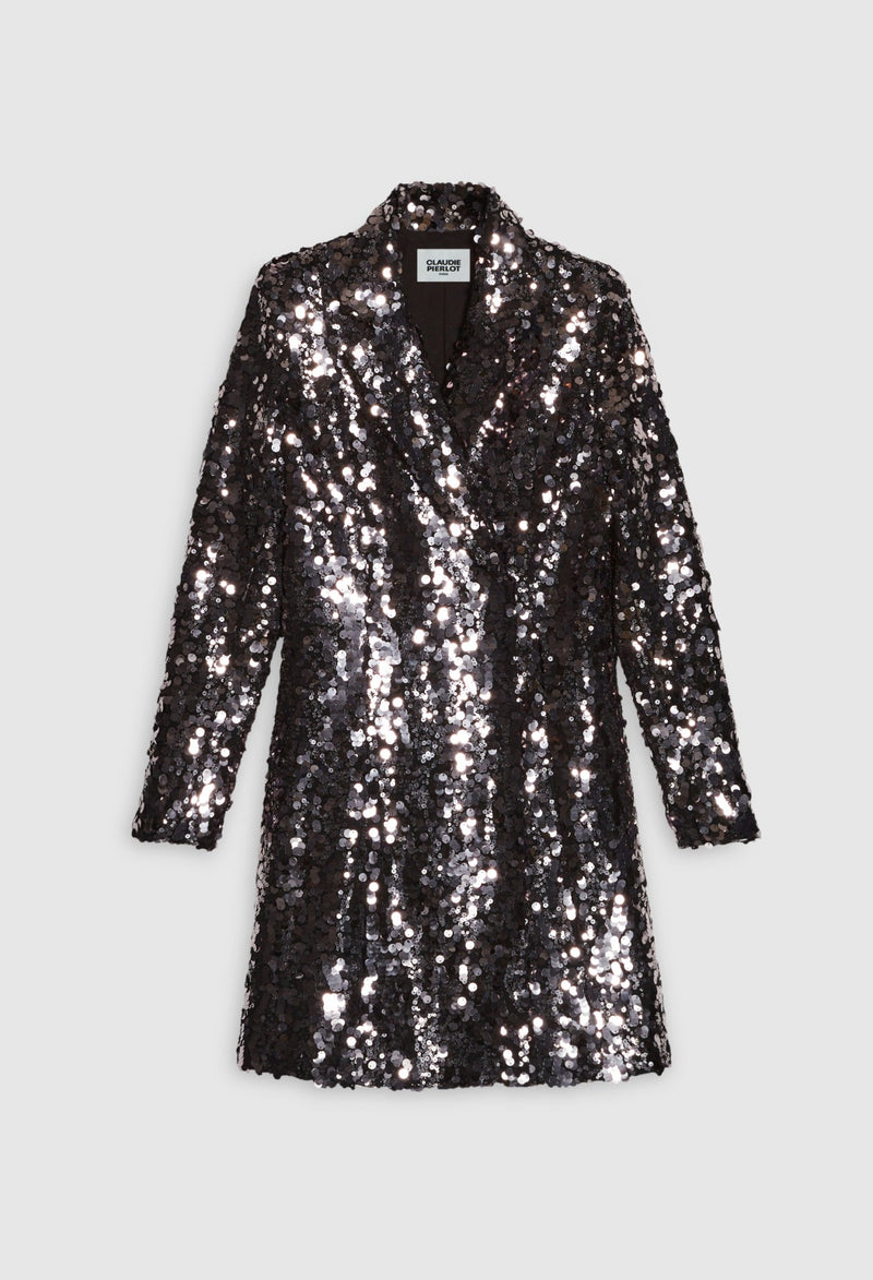 Claudie Pierlot - Vestido C&T - Reseuta - Plata