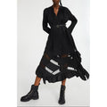 Claudie Pierlot - Robe Noire Longue Plissée À Volants