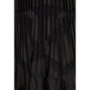 Robe Noire Longue Plissée À Volants