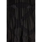 Claudie Pierlot - Robe Noire Longue Plissée À Volants