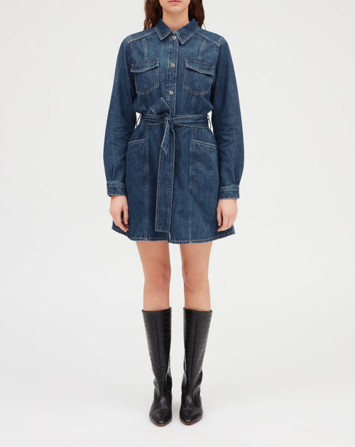 Claudie Pierlot - Vestido Raft - Denim Mid Blue