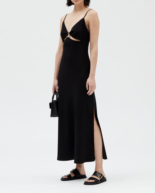 Claudie Pierlot - Vestido C&T - Rosetón - Negro