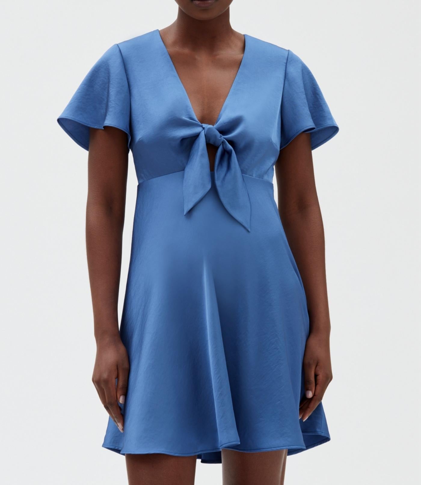 Claudie Pierlot - Robe C&T - Raffia - Bleu Orage