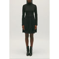 Short Black Pleated Twist Dress