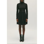 Short Black Pleated Twist Dress