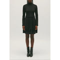 Black Pleated Short Twist Dress
