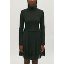 Robe Twist Courte Plissée Noire