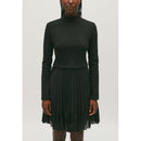 Robe Twist Courte Plissée Noire