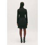 Short Black Pleated Twist Dress
