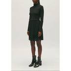 Short Black Pleated Twist Dress