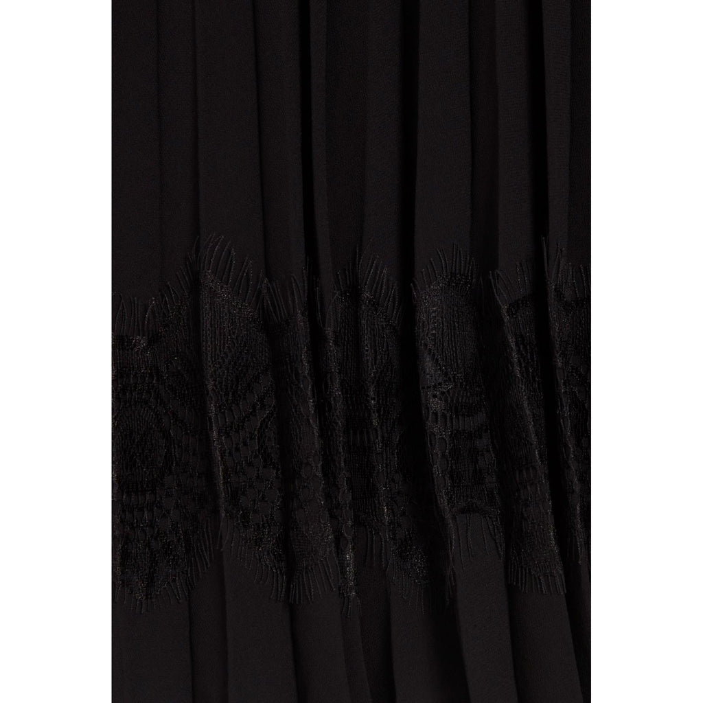 Black Pleated Short Twist Dress
