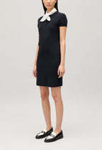 Knitted Dress - Mini Dressy - Navy