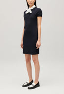 Knitted Dress - Mini Dressy - Navy