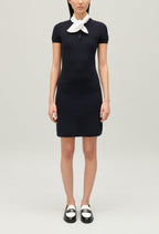 Knitted Dress - Mini Dressy - Navy