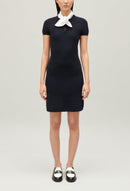 Knitted Dress - Mini Dressy - Navy