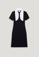 Knitted Dress - Mini Dressy - Navy