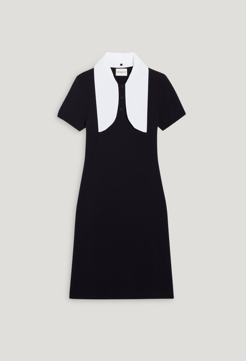 Knitted Dress - Mini Dressy - Navy
