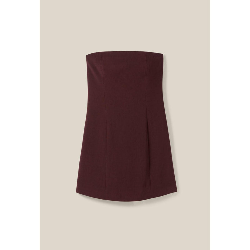 Vestido Corto Capuchino Sin Tirantes