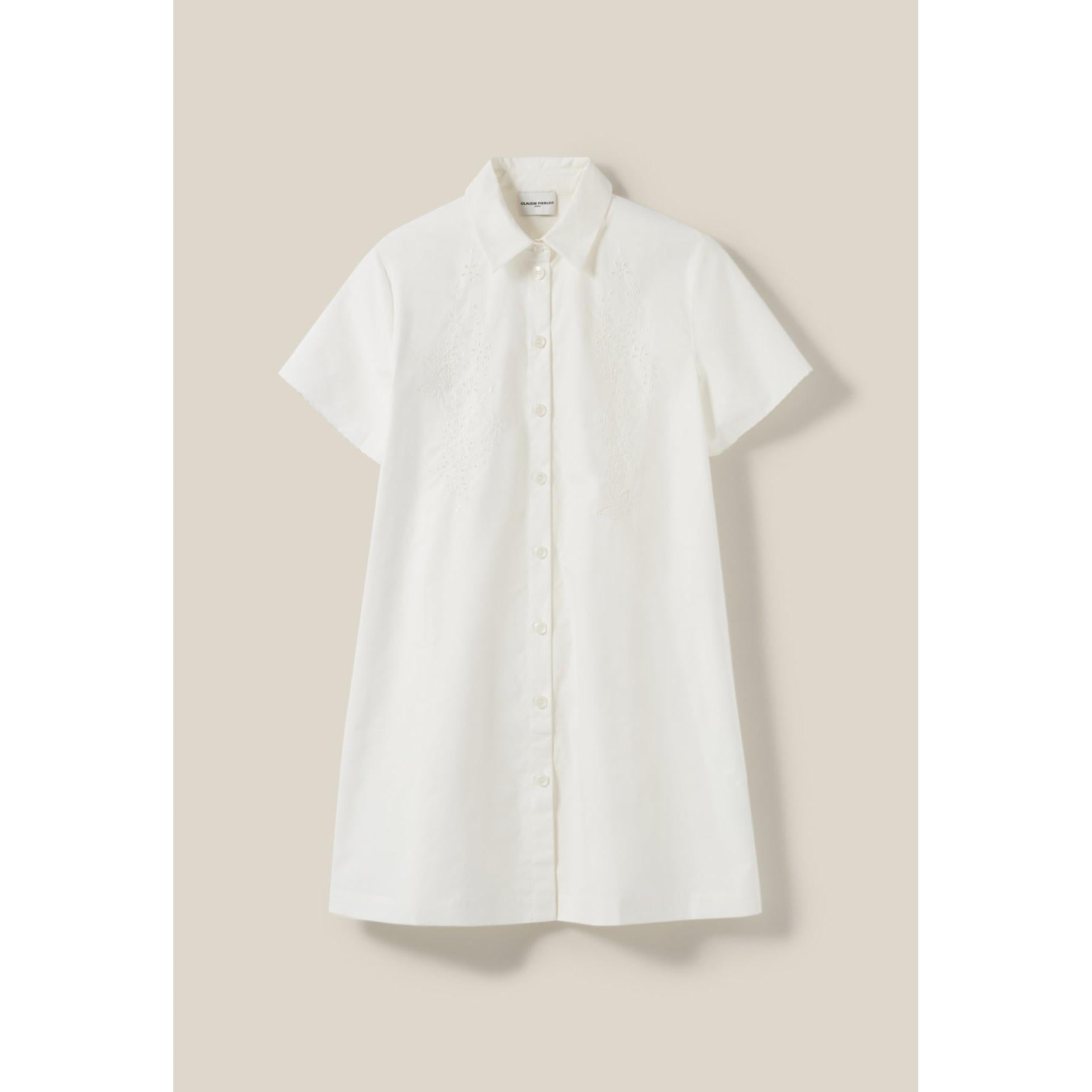 Robe Chemise Courte Brodée
