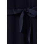 Navy Belted Babydoll Dress